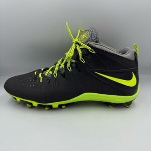 Nike Black and Neon Green Football Cleats